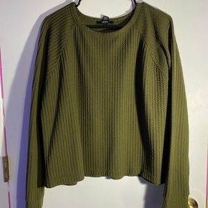 Waffle Knit Olive Sweater